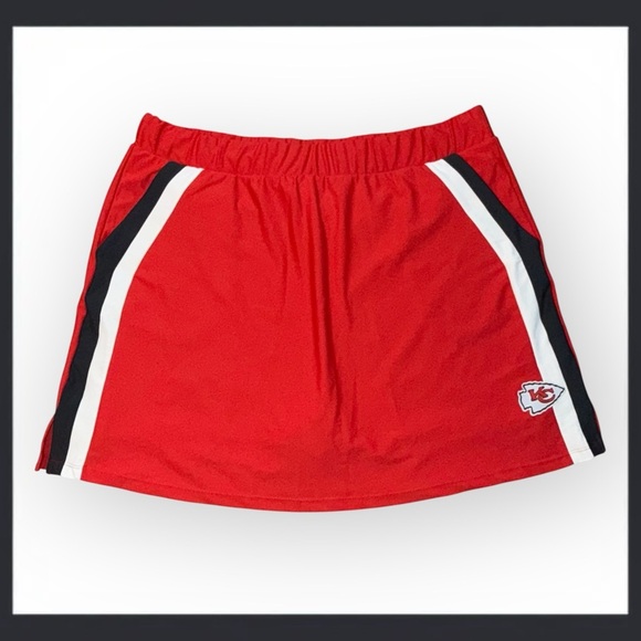 WEAR by Erin Andrews Red Kansas City Chiefs Stripe Skort XXL - Picture 2 of 12